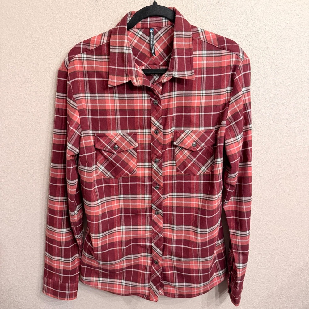 KUHL Alina Womens XL Plaid Long Sleeve Button Down Performance Hiking Shirt